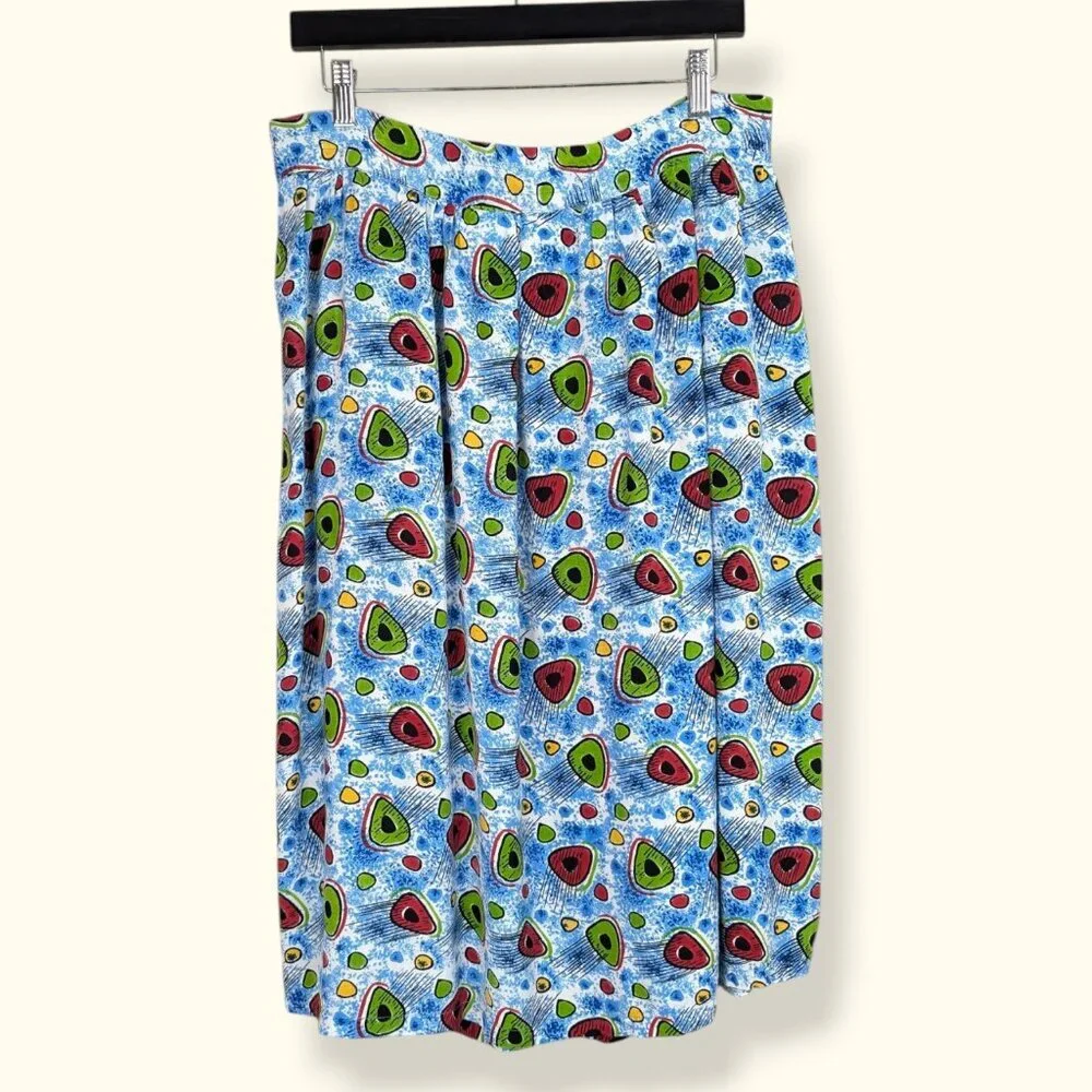 V. RDS Abstract Front Button Rayon Skirt - Picture 6 of 7